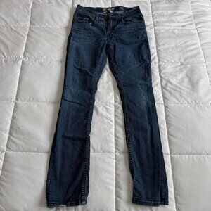 Men's BKE Buckle - Jake Straight Leg Stretch Denim Jeans - Size 33L (DARK BLUE)